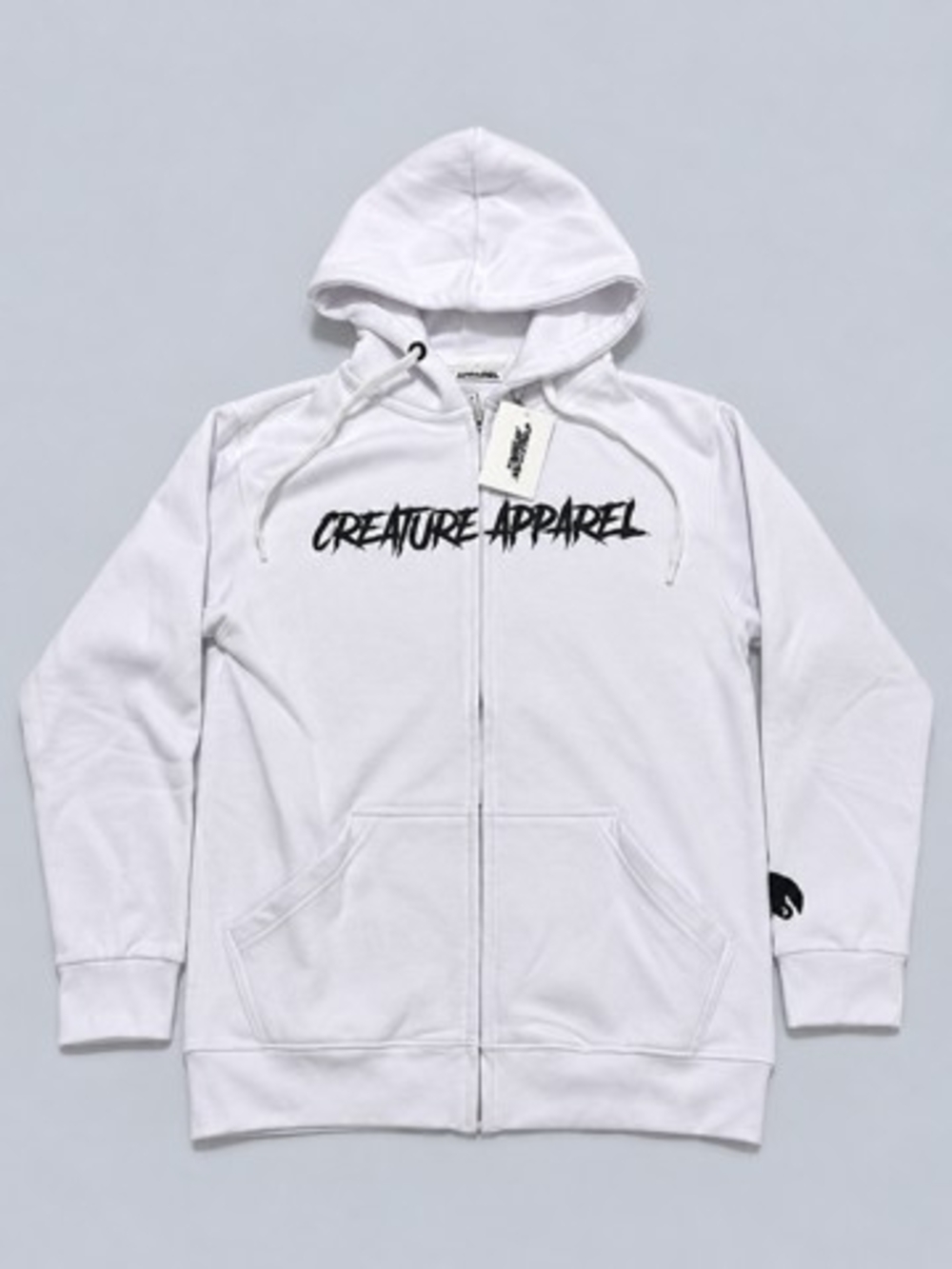 Men's White Creature Apparel Full-Zip Hooded Sweatshirt